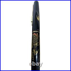 Pilot Maki-e 14K Fountain Pen Dragon F Nib Black & Gold Mint Rare 1980s