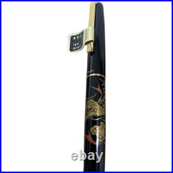 Pilot Maki-e 14K Fountain Pen Dragon F Nib Black & Gold Mint Rare 1980s