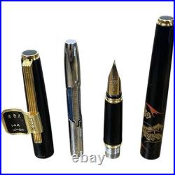 Pilot Maki-e 14K Fountain Pen Dragon F Nib Black & Gold Mint Rare 1980s