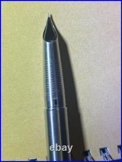 Pilot Mr Murex F H279 Fountain Pen F Nib All Stainless Steel Vintage Rare Used