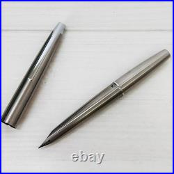 Pilot Myu Short H1176 Stainless Steel F Nib Fountain Pen Vintage Rare Japan