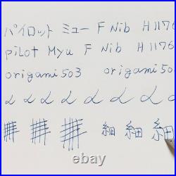 Pilot Myu Short H1176 Stainless Steel F Nib Fountain Pen Vintage Rare Japan