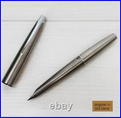 Pilot Myu Short H1176 Stainless Steel F Nib Fountain Pen Vintage Rare Japan