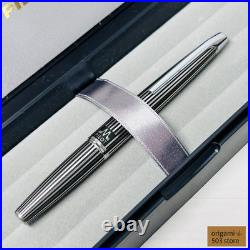 Pilot Myu Stripe Short Stainless Steel Fountain Pen F Nib Vintage Rare Japan