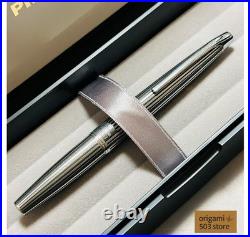 Pilot Myu Stripe Short Stainless Steel Fountain Pen F Nib Vintage Rare Japan