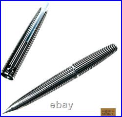 Pilot Myu Stripe Short Stainless Steel Fountain Pen F Nib Vintage Rare Japan