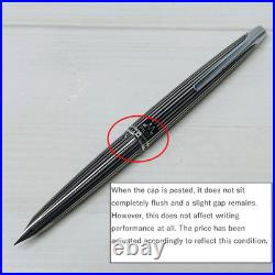 Pilot Myu Stripe Short Stainless Steel Fountain Pen F Nib Vintage Rare Japan