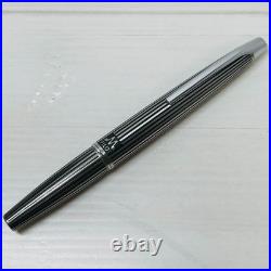 Pilot Myu Stripe Short Stainless Steel Fountain Pen F Nib Vintage Rare Japan
