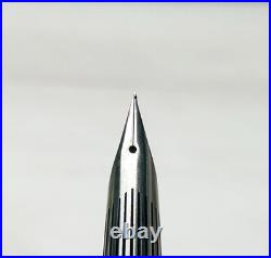 Pilot Myu Stripe Short Stainless Steel Fountain Pen F Nib Vintage Rare Japan