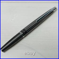 Pilot Myu Stripe Short Stainless Steel Fountain Pen F Nib Vintage Rare Japan