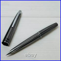 Pilot Myu Stripe Short Stainless Steel Fountain Pen F Nib Vintage Rare Japan