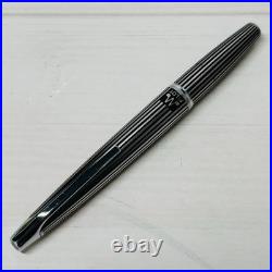 Pilot Myu Stripe Short Stainless Steel Fountain Pen F Nib Vintage Rare Japan