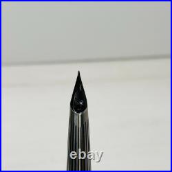 Pilot Myu Stripe Short Stainless Steel Fountain Pen F Nib Vintage Rare Japan