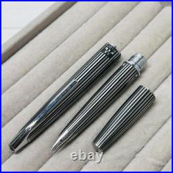 Pilot Myu Stripe Short Stainless Steel Fountain Pen F Nib Vintage Rare Japan