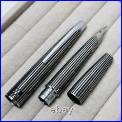 Pilot Myu Stripe Short Stainless Steel Fountain Pen F Nib Vintage Rare Japan
