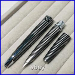 Pilot Myu Stripe Short Stainless Steel Fountain Pen F Nib Vintage Rare Japan