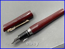 Pilot Namiki Japan Bamboo Dark Red Edition Fountain Pen 14k Medium Nib RARE