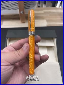 Pineider Avatar Saffron Yellow Fountain Pen 1st Gen 2018 Fine Nib withBox RARE