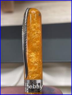 Pineider Avatar Saffron Yellow Fountain Pen 1st Gen 2018 Fine Nib withBox RARE