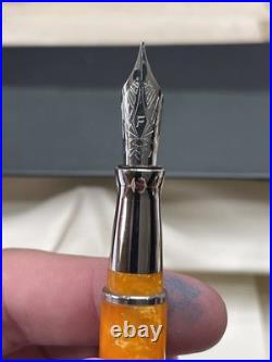 Pineider Avatar Saffron Yellow Fountain Pen 1st Gen 2018 Fine Nib withBox RARE