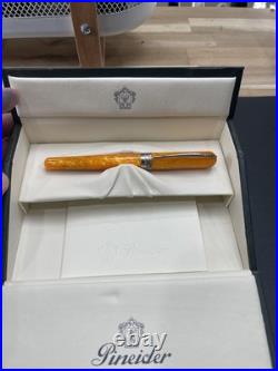 Pineider Avatar Saffron Yellow Fountain Pen 1st Gen 2018 Fine Nib withBox RARE