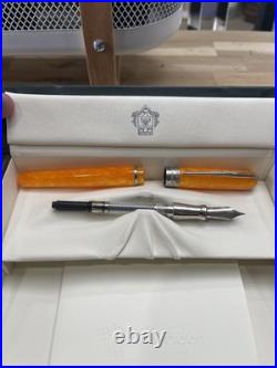 Pineider Avatar Saffron Yellow Fountain Pen 1st Gen 2018 Fine Nib withBox RARE