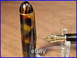 Platinum 3776 Fountain Pen 18k Gold FINE Nib Tortoise Shell RARE FREE SHIPPING
