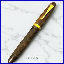 Platinum 70th Anniversary Ebonite 14K Fountain Pen Checkered M Nib Rare