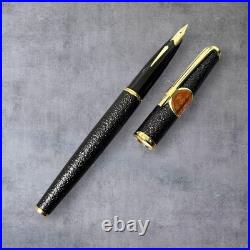 Platinum Fountain Pen 14K Fine Nib Rare Unused Black Retro Office