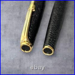 Platinum Fountain Pen 14K Fine Nib Rare Unused Black Retro Office