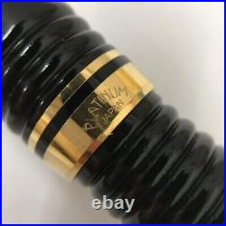 Platinum Glamour Fountain Pen M Nib Black & Gold Rare 1980s USED