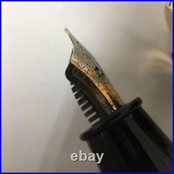 Platinum Glamour Fountain Pen M Nib Black & Gold Rare 1980s USED