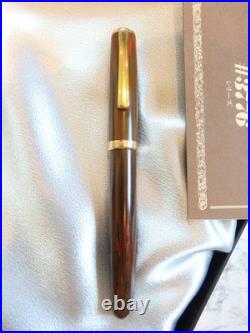 Platinum Marble Ebonite Fountain Pen 14K Gold Nib JIS Rare Used
