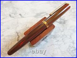 Platinum Marble Ebonite Fountain Pen 14K Gold Nib JIS Rare Used