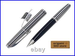 Platinum Stainless Short Fountain Pen 18K WG M Nib Vintage 1970s Rare Japan