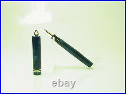 RARE 1920´s CARTER´s 5233 Blue Marbled Fountain Pen M Nib F to BB