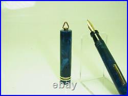 RARE 1920´s CARTER´s 5233 Blue Marbled Fountain Pen M Nib F to BB