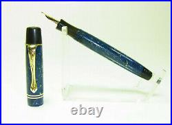 RARE 1930´s KAWECO ORIGINAL 51 Lapis Lazuli Fountain Pen Flexy 14ct EF Nib