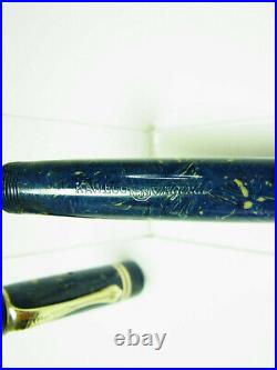 RARE 1930´s KAWECO ORIGINAL 51 Lapis Lazuli Fountain Pen Flexy 14ct EF Nib