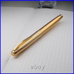 RARE 1960's Platinum SUPER Gold Stripe Long Body 18K Semi Flex Nib Fountain Pen
