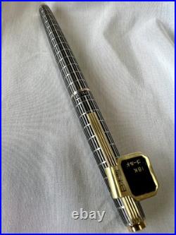 RARE 1978 PILOT Vintage Fountain Pen 18K Gold Nib-Fine Check Pattern H278