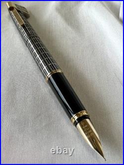 RARE 1978 PILOT Vintage Fountain Pen 18K Gold Nib-Fine Check Pattern H278