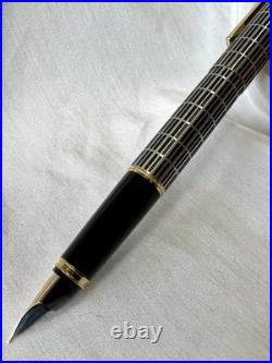 RARE 1978 PILOT Vintage Fountain Pen 18K Gold Nib-Fine Check Pattern H278