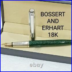 RARE Bossert & Erhard Emerald Green Fountain Pen NIB 18K Gold Luxurious LH140