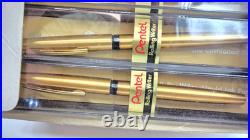 RARE Case of 12 PENTEL R6 ROLLING WRITER GOLD ANODIZED ALUMINUM ROLLERBALL PEN