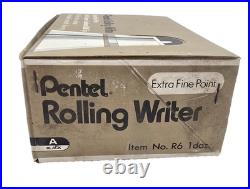 RARE Case of 12 PENTEL R6 ROLLING WRITER GOLD ANODIZED ALUMINUM ROLLERBALL PEN