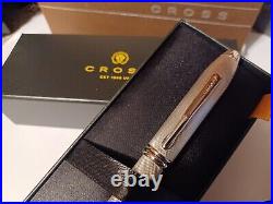 RARE Cross Townsend Diamond Cut Platinum Plated Rollerball Pen $450 NEW Gift