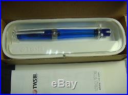 RARE DiscontinuedTWSBI Vac 700 Sapphire Blue Fountain Pen SEALED3 nibs size