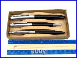 RARE Elgin 3x Piece Set Fountain Pen 14K Gold Nib Wing Flow #6 + Velvet Point F4