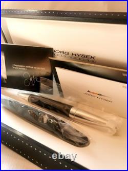 RARE Jorg Hysek Pen Black Rollerball with Leather Case and Original Box, N. O. S